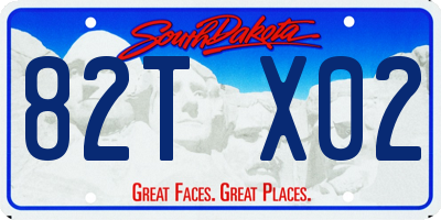SD license plate 82TX02