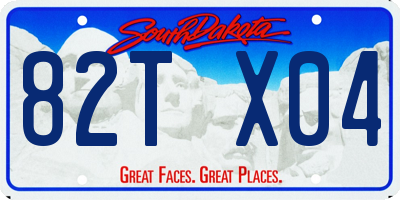 SD license plate 82TX04