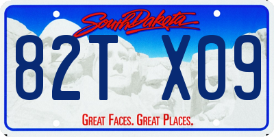 SD license plate 82TX09