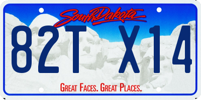 SD license plate 82TX14