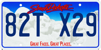 SD license plate 82TX29