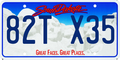 SD license plate 82TX35