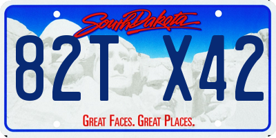 SD license plate 82TX42