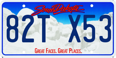 SD license plate 82TX53