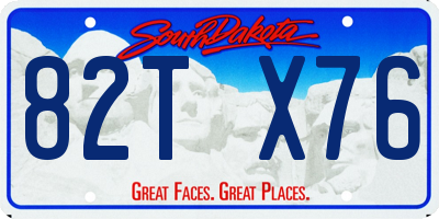 SD license plate 82TX76