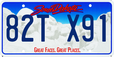 SD license plate 82TX91