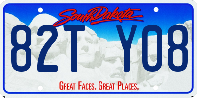 SD license plate 82TY08