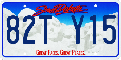 SD license plate 82TY15