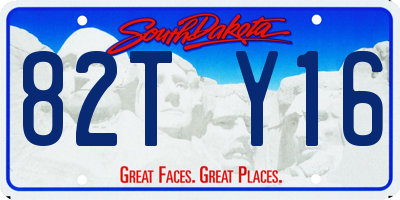 SD license plate 82TY16