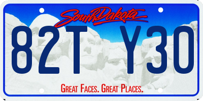 SD license plate 82TY30