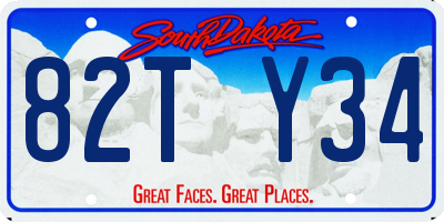 SD license plate 82TY34