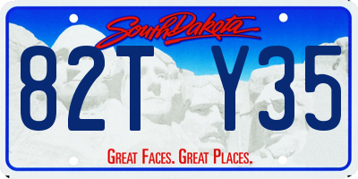SD license plate 82TY35