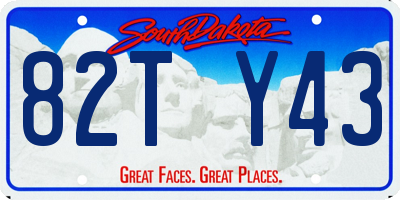 SD license plate 82TY43