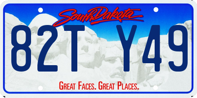 SD license plate 82TY49
