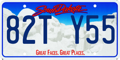 SD license plate 82TY55