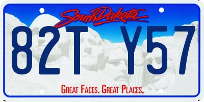 SD license plate 82TY57