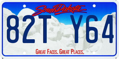 SD license plate 82TY64