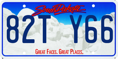 SD license plate 82TY66