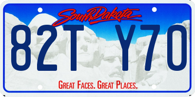 SD license plate 82TY70