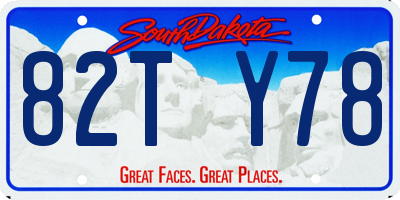 SD license plate 82TY78