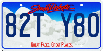 SD license plate 82TY80