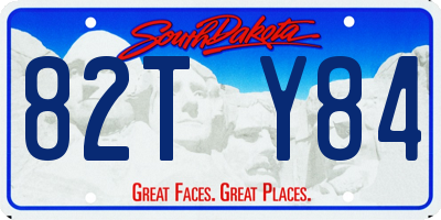 SD license plate 82TY84
