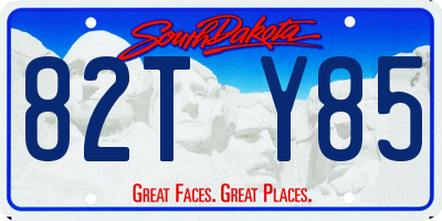 SD license plate 82TY85