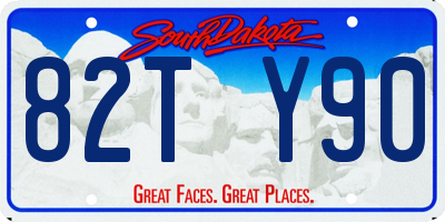 SD license plate 82TY90
