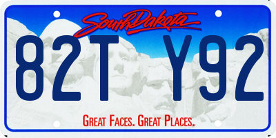 SD license plate 82TY92