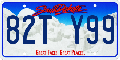 SD license plate 82TY99