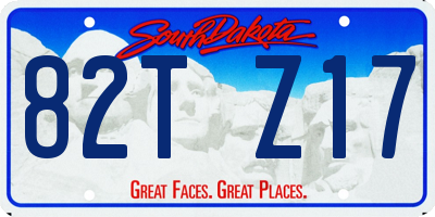 SD license plate 82TZ17