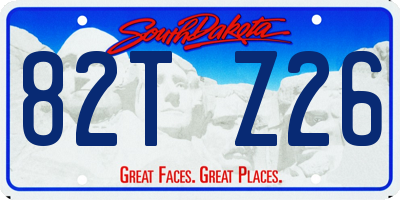 SD license plate 82TZ26