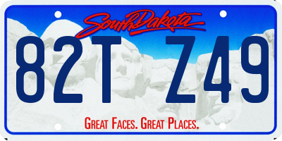 SD license plate 82TZ49