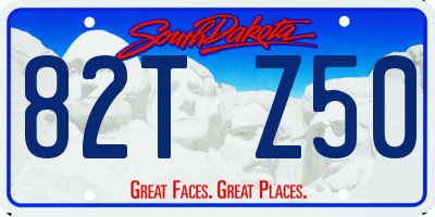 SD license plate 82TZ50