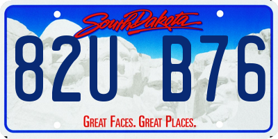 SD license plate 82UB76