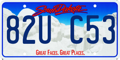 SD license plate 82UC53