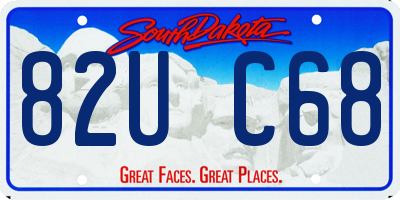 SD license plate 82UC68