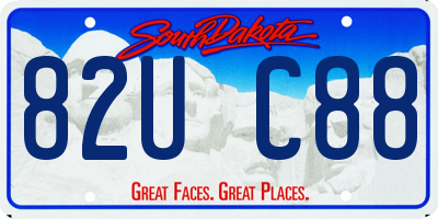 SD license plate 82UC88