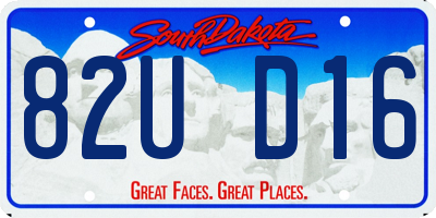 SD license plate 82UD16