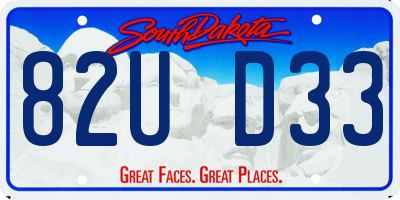 SD license plate 82UD33
