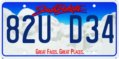 SD license plate 82UD34