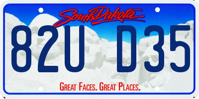 SD license plate 82UD35