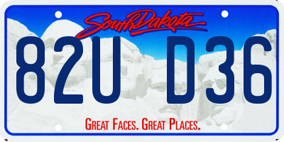 SD license plate 82UD36