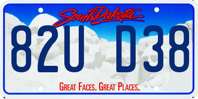 SD license plate 82UD38