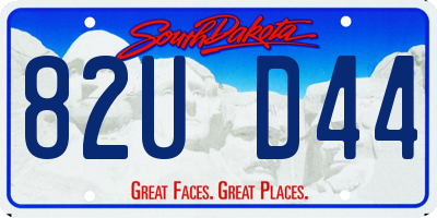 SD license plate 82UD44