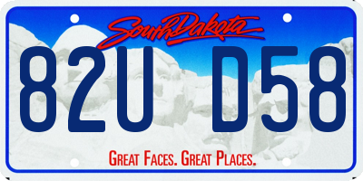 SD license plate 82UD58