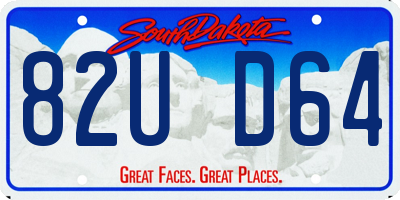 SD license plate 82UD64