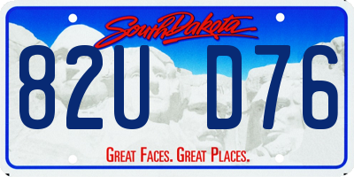 SD license plate 82UD76