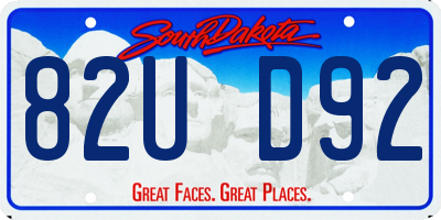 SD license plate 82UD92