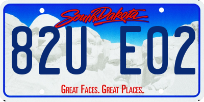 SD license plate 82UE02